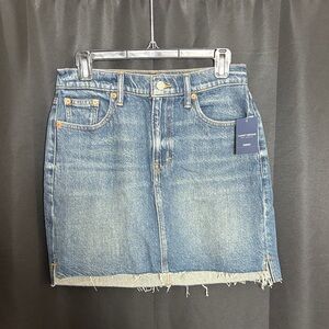 Lucky Brand Denim Mini Skirt with Frayed Hem